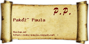 Pakó Paula névjegykártya